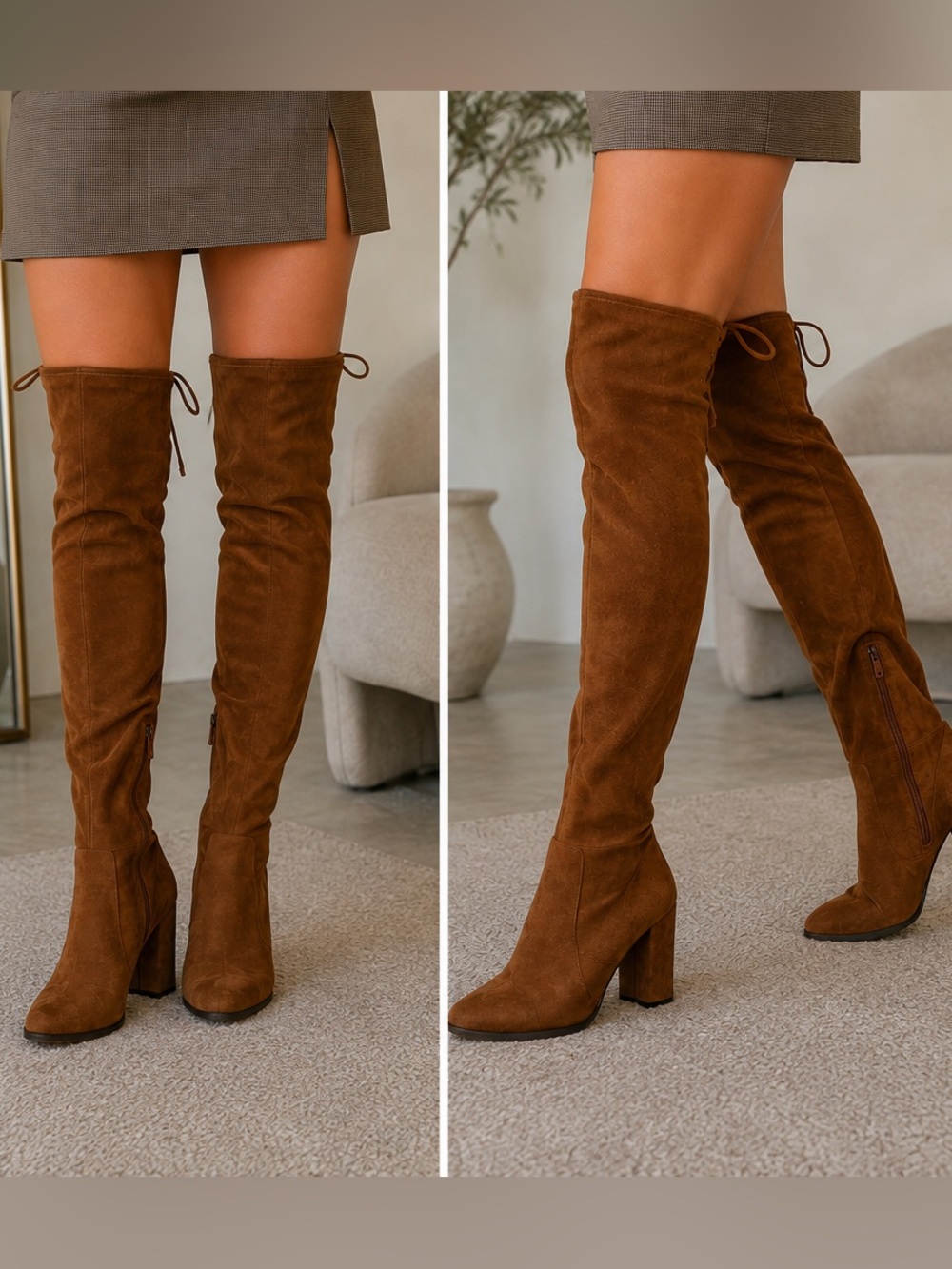 Vince Camuto Chestnut Suede Over-The-Knee Boots